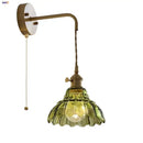 GobekUsa LED Wall Lights Modern Nordic Pull Chain Glass Bedroom Lamp