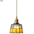 GobekUsa Brass LED Pendant Light with Adjustable Glass & Wood Hang Lamp