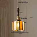 GobekUsa Brass LED Pendant Light with Adjustable Glass & Wood Hang Lamp
