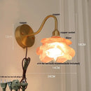 GobekUsa Brass LED Wall Sconce Clear Glass Pull Chain Switch Modern Vanity Light