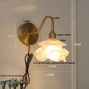 GobekUsa Brass LED Wall Sconce Clear Glass Pull Chain Switch Modern Vanity Light