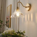 GobekUsa Brass LED Wall Sconce Clear Glass Pull Chain Switch Modern Vanity Light