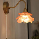 GobekUsa Brass LED Wall Sconce Clear Glass Pull Chain Switch Modern Vanity Light