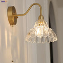 GobekUsa Brass LED Wall Sconce Clear Glass Pull Chain Switch Modern Vanity Light