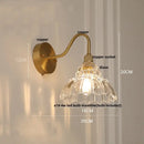 GobekUsa Brass LED Wall Sconce Clear Glass Pull Chain Switch Modern Vanity Light