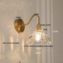 GobekUsa Brass LED Wall Sconce Clear Glass Pull Chain Switch Modern Vanity Light
