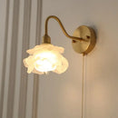 GobekUsa Brass LED Wall Sconce Clear Glass Pull Chain Switch Modern Vanity Light