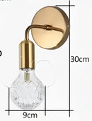 Vintage brass pendant lamp with faceted glass for dining room by Decorbites