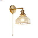 GobekUsa Glass Pull Chain LED Wall Lamp Copper Socket Study Living Room Stair Light