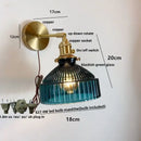 GobekUsa Glass Pull Chain LED Wall Lamp Copper Socket Study Living Room Stair Light