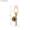 GobekUsa Modern Cup Shaped Sconce with Clear Ribbed Glass - Elegant 1-Head Bedside Wall Light Fixture
