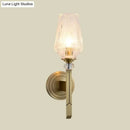 GobekUsa Modern Cup Shaped Sconce with Clear Ribbed Glass - Elegant 1-Head Bedside Wall Light Fixture