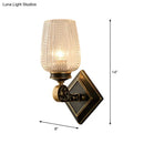 GobekUsa Contemporary Wall Mounted Light with Clear Textured Glass - Brass Finish