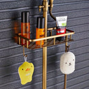 GobekUsa Brass Shower Faucet Mixer Set with 8" Rainfall Head, Storage Shelf, and Hooks