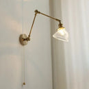GobekUsa Brass Swing Arm LED Wall Light Fixture with Rotatable Arms & Pull Chain Switch