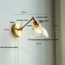 GobekUsa Brass Swing Arm LED Wall Light Fixture with Rotatable Arms & Pull Chain Switch