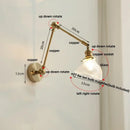 GobekUsa Brass Swing Arm LED Wall Light Fixture with Rotatable Arms & Pull Chain Switch