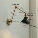 GobekUsa Brass Swing Arm LED Wall Light Fixture with Rotatable Arms & Pull Chain Switch