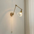 GobekUsa Brass Swing Arm LED Wall Light Fixture with Rotatable Arms & Pull Chain Switch