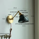 GobekUsa Brass Swing Arm LED Wall Light Fixture with Rotatable Arms & Pull Chain Switch