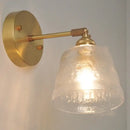 GobekUsa Clear Glass LED Wall Lights Brass E27 Pull Chain Switch Bedside Lamp
