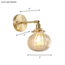 GobekUsa Champagne/Clear Prismatic Glass Single Sconce Gold Wall Light - Minimalist Globe Design