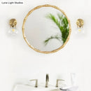GobekUsa Champagne/Clear Prismatic Glass Single Sconce Gold Wall Light - Minimalist Globe Design