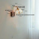 GobekUsa Clear Glass LED Wall Light Walnut Bedside Lamp Modern Rotatable Brass Wall Lights