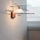 GobekUsa Clear Glass LED Wall Light Walnut Bedside Lamp Modern Rotatable Brass Wall Lights