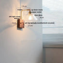GobekUsa Clear Glass LED Wall Light Walnut Bedside Lamp Modern Rotatable Brass Wall Lights