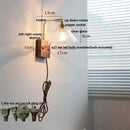 GobekUsa Clear Glass LED Wall Light Walnut Bedside Lamp Modern Rotatable Brass Wall Lights