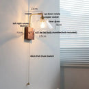 GobekUsa Clear Glass LED Wall Light Walnut Bedside Lamp Modern Rotatable Brass Wall Lights