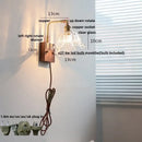 GobekUsa Clear Glass LED Wall Light Walnut Bedside Lamp Modern Rotatable Brass Wall Lights