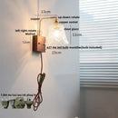 GobekUsa Clear Glass LED Wall Light Walnut Bedside Lamp Modern Rotatable Brass Wall Lights