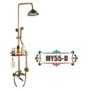 GobekUsa Brass Wall Mount Bathtub Faucet with Shelf, Dual Handle Shower Set