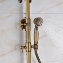 GobekUsa Brass Wall Mount Bathtub Faucet with Shelf, Dual Handle Shower Set
