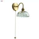 GobekUsa Clear Glass LED Wall Sconce Pull Chain Switch Modern Stair Light