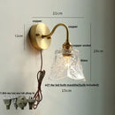 GobekUsa Clear Glass LED Wall Sconce Pull Chain Switch Modern Stair Light