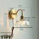 GobekUsa Clear Glass LED Wall Sconce Pull Chain Switch Modern Stair Light