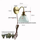 GobekUsa Clear Glass LED Wall Sconce Pull Chain Switch Modern Stair Light