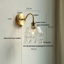 GobekUsa Clear Glass LED Wall Sconce Pull Chain Switch Modern Stair Light