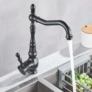 GobekUsa Bronze Black Kitchen Sink Faucet 360 Rotate Single Handle Hot Cold Water Mixer
