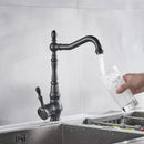 GobekUsa Bronze Black Kitchen Sink Faucet 360 Rotate Single Handle Hot Cold Water Mixer