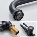 GobekUsa Bronze Black Kitchen Sink Faucet 360 Rotate Single Handle Hot Cold Water Mixer