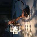 GobekUsa Modern Metallic Crown Wall Light with Crystal Drop - Single-Bulb Living Room Lighting