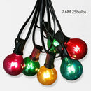 GobekUsa G40 Edison Glass Incandescent String Lights - 25FT Waterproof Outdoor Patio Fairy Lights
