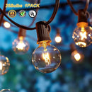GobekUsa G40 Edison Glass Incandescent String Lights - 25FT Waterproof Outdoor Patio Fairy Lights