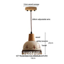 GobekUsa Brown Wood Ceramic Tassel LED Pendant Lights for Modern Interior Lighting