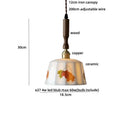 GobekUsa Brown Wood Ceramic Tassel LED Pendant Lights for Modern Interior Lighting