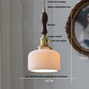 GobekUsa Brown Wood Ceramic Tassel LED Pendant Lights for Modern Interior Lighting